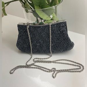La Regale Cocktail Party Silver Gray Clutch